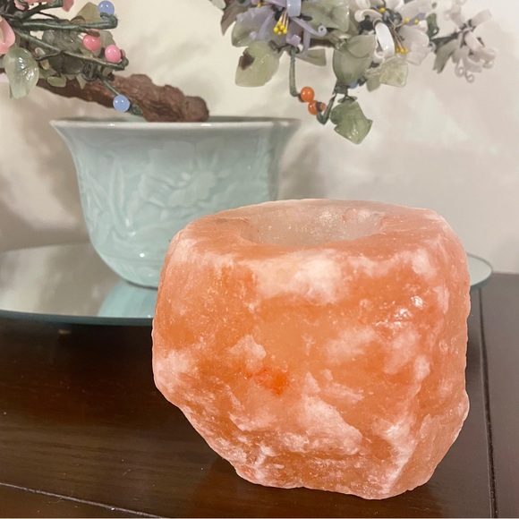 Other - Himalayan Salt Tea Light Candle Holder - Natural Orange